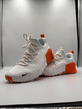 Nike Free Metcon 6 White Safety Orange Black FJ7127-106 Men's Size 9